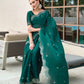 Rajwada Green Chiffon Embellished Saree For Women