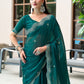 Rajwada Green Chiffon Embellished Saree For Women