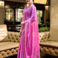 Rajwada Pink Chiffon Embellished Saree For Women