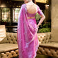 Rajwada Pink Chiffon Embellished Saree For Women