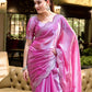 Rajwada Pink Chiffon Embellished Saree For Women