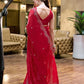 Rajwada Red Chiffon Embellished Saree For Women