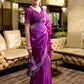 Rajwada Purple Chiffon Embellished Saree For Women
