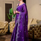 Rajwada Voilet Chiffon Embellished Saree For Women