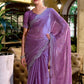 Rajwada Lavender Chiffon Embellished Saree For Women