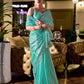 Rajwada Aqua Green Chiffon Embellished Saree For Women