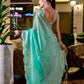 Rajwada Aqua Green Chiffon Embellished Saree For Women