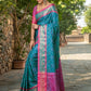 Rajwada Sky Blue Silk Woven Saree For Women