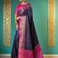 Rajwada Navy Blue Silk Woven Saree For Women