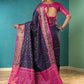 Rajwada Navy Blue Silk Woven Saree For Women