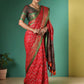 Rajwada Red Silk Woven Saree For Women
