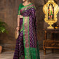 Rajwada Purple Silk Woven Saree For Women