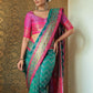 Rajwada Sea Green Silk Woven Saree For Women