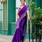 Rajwada Voilet Chiffon Embroidered Saree For Women