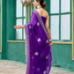 Rajwada Voilet Chiffon Embroidered Saree For Women