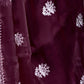Rajwada Dark Maroon Chiffon Embroidered Saree For Women