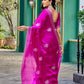 Rajwada Magenta Chiffon Embroidered Saree For Women
