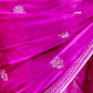 Rajwada Magenta Chiffon Embroidered Saree For Women