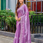 Rajwada Lavender Chiffon Embroidered Saree For Women