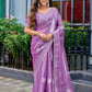 Rajwada Lavender Chiffon Embroidered Saree For Women
