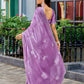 Rajwada Lavender Chiffon Embroidered Saree For Women