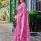 Rajwada Pink Chiffon Embroidered Saree For Women