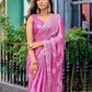Rajwada Pink Chiffon Embroidered Saree For Women