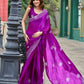 Rajwada Purple Chiffon Embroidered Saree For Women