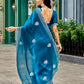 Rajwada Teal Blue Chiffon Embroidered Saree For Women
