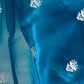 Rajwada Teal Blue Chiffon Embroidered Saree For Women