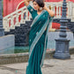 Rajwada Sea Green Chiffon Embroidered Saree For Women