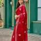 Rajwada Red Chiffon Embroidered Saree For Women