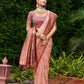 Rajwada Peach Silk Zari Woven Saree For Women