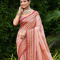 Rajwada Peach Silk Zari Woven Saree For Women