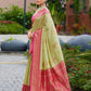 Rajwada Pista Green Silk Zari Woven Saree For Women