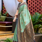 Rajwada Sea Green Silk Zari Woven Saree For Women