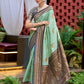 Rajwada Sea Green Silk Zari Woven Saree For Women