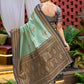 Rajwada Sea Green Silk Zari Woven Saree For Women