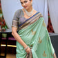 Rajwada Sea Green Silk Zari Woven Saree For Women