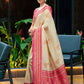 Rajwada Beige And Pink Silk Zari Woven Saree For Women