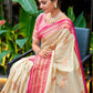 Rajwada Beige And Pink Silk Zari Woven Saree For Women