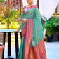 Rajwada Aqua Blue Silk Zari Woven Saree For Women