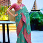 Rajwada Aqua Blue Silk Zari Woven Saree For Women