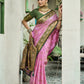 Rajwada Pink Silk Woven Saree For Women