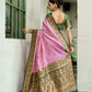 Rajwada Pink Silk Woven Saree For Women