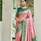 Rajwada Peach Silk Woven Saree For Women