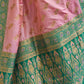 Rajwada Peach Silk Woven Saree For Women