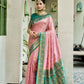 Rajwada Peach Silk Woven Saree For Women