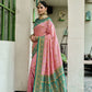 Rajwada Peach Silk Woven Saree For Women