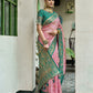 Rajwada Peach Silk Woven Saree For Women
